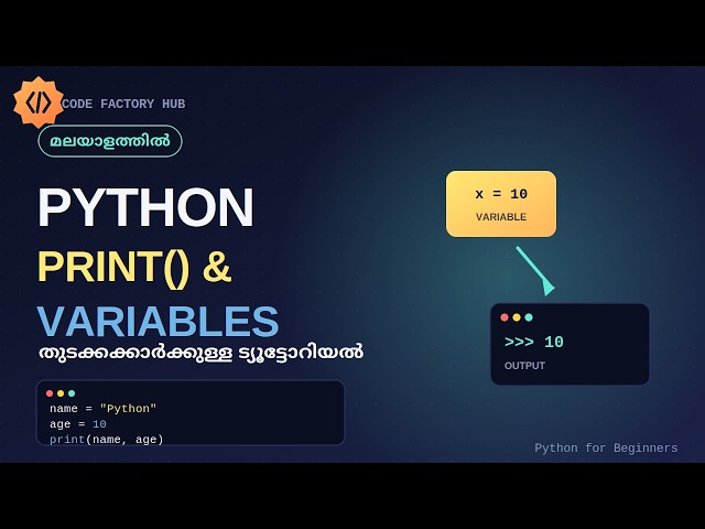 Python Print & Variables Malayalam Tutorial | തുടക്കക്കാർക്ക്
