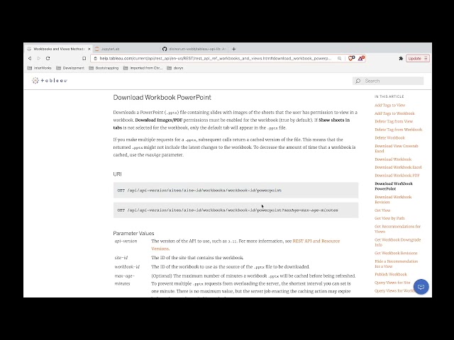 Download a Tableau workbook as a PowerPoint file with Python and the REST API
