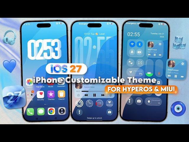 iOS 27 Full Customizable Theme for Android | MIUI or HyperOS (Xiaomi or Redmi)