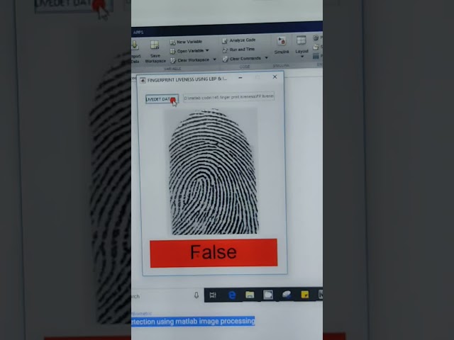 Fingerprint Liveness detection using matlab image processing