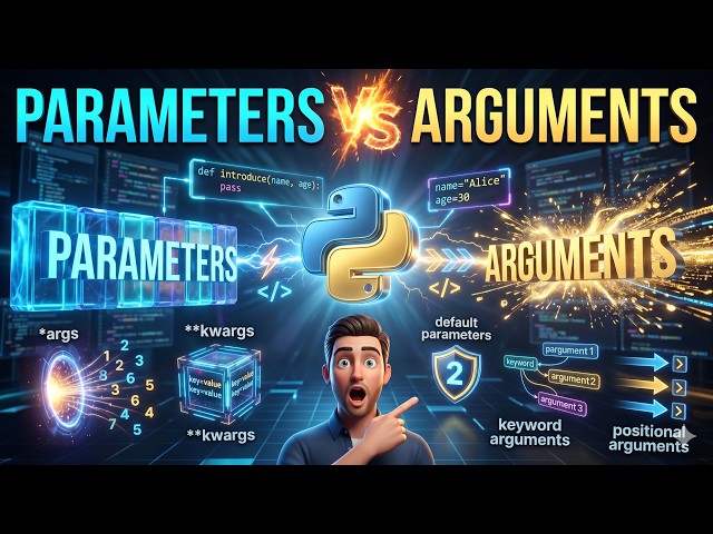 17. Python Parameters & Arguments Explained | Positional, Keyword, *args, **kwargs & Default Values