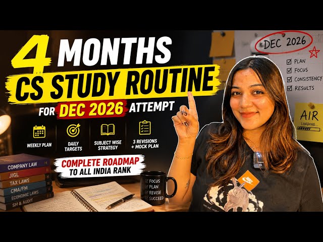 4 MONTHS CS Study Routine for CS DEC 2026 Attempt | Study Strategy for AIR | Neha Patel