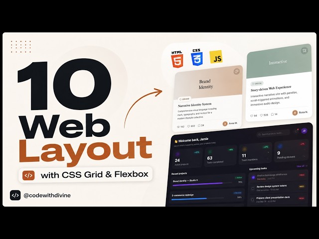 10  Real World CSS Layouts Every Developer Must Know With CSS Grid & Flexbox | HTML CSS Project