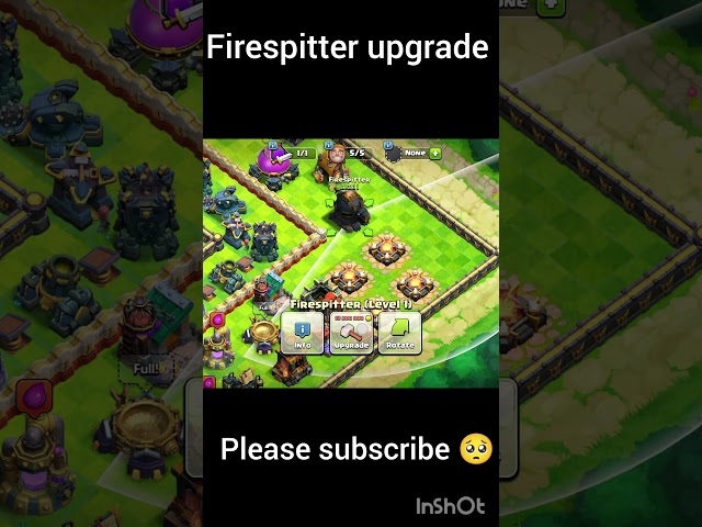 Firespitter upgrade in clash of clans #clashofclans #viralshort #youtubeshorts