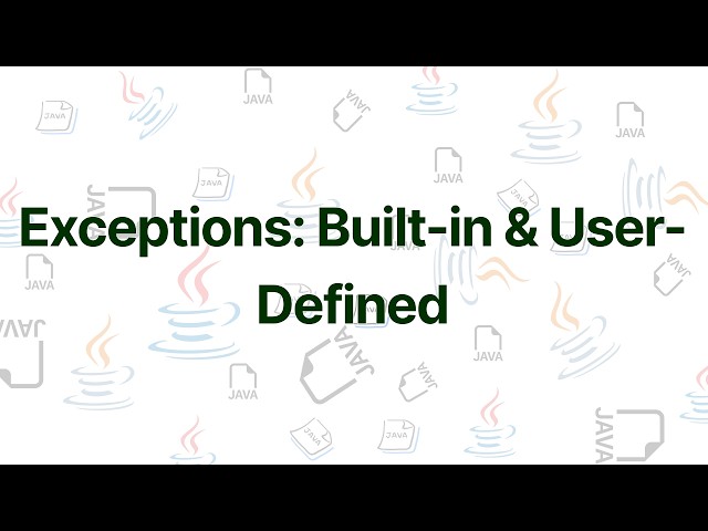 CMP 175 Java Unit 5.4-5.5 | Built-in and User Defined Exceptions in Java Explained