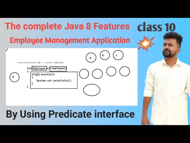 Java  8 features - class 10 - Real Time Application Using Predicate- Employee Management System