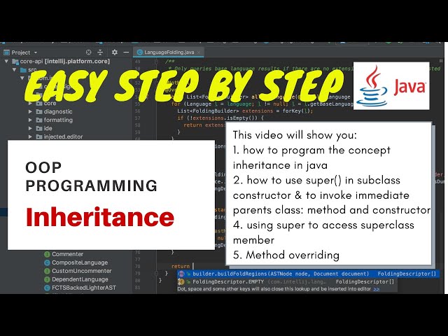 OOP Programming using Java - inheritance (subclass, superclass, super(), method overriding)