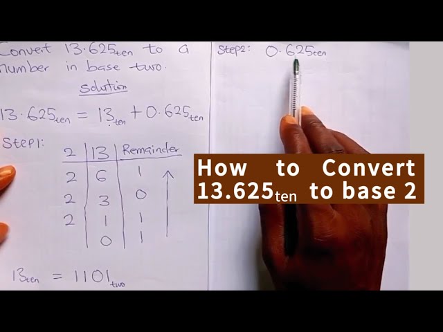 Convert 13.625 (Base 10) to Binary (Base 2) | Decimal to Binary Conversion Explained