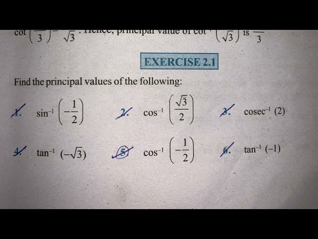 EX 2.1 Q1 TO Q14  SOLUTIONS OF INVERSE TRIGONOMETRIC FUNCTIONS NCERT CHAPTER 2 CLASS 12th