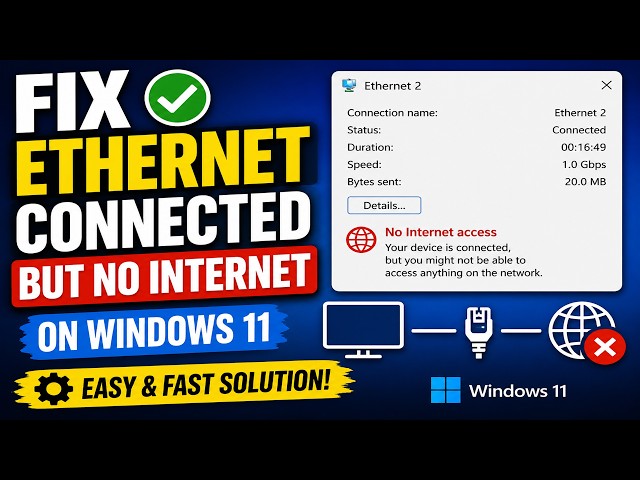 Ethernet Connected But No Internet Access? Fix It! | Windows 11/10