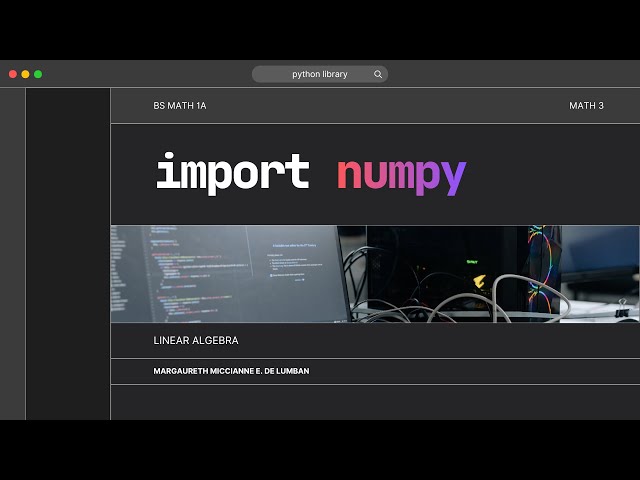 NumPy for Linear Algebra in Python 