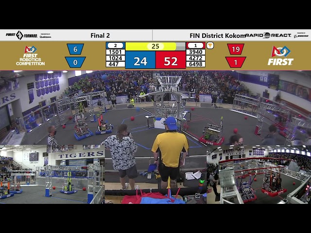 FIRST Indiana Robotics   2022 Kokomo District Event   Finals Match 2