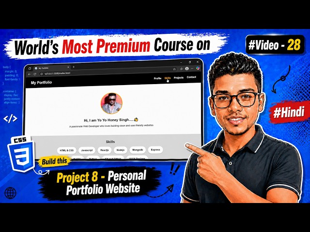 Project 8: Build a Responsive Portfolio Website | HTML & CSS Project | #Video 28