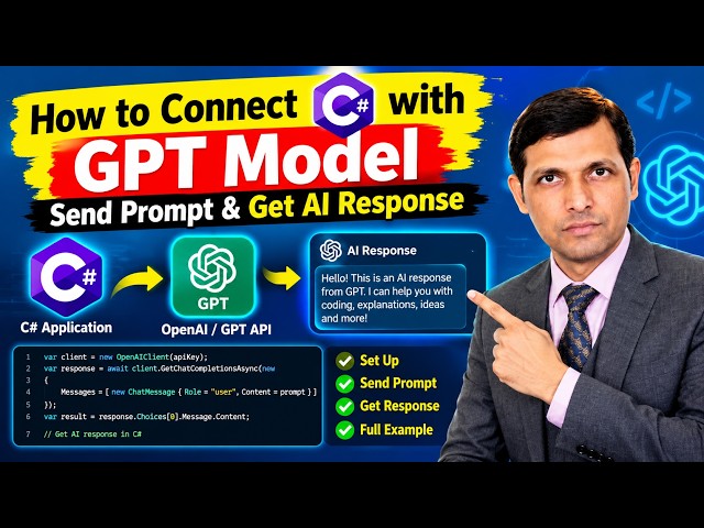 C# को GPT मॉडल से कैसे कनेक्ट करें 🤖 | प्रॉम्प्ट भेजें और AI रिस्पॉन्स प्राप्त करें-भाग-03
