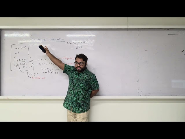 [CSE402] Optimization | Lecture 13:  Constrained optimization, equality constraints  | 11 Aug'26