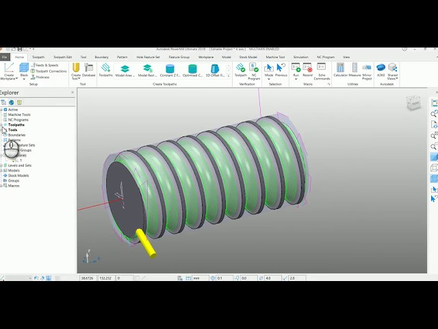Autodesk PowerMill -  Creating 4 Axis toolpath using Surface Finishing Strategy  Part-1