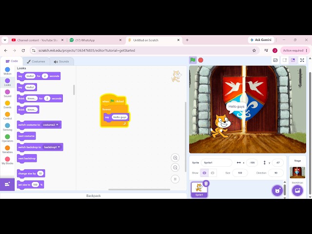 Scratch tutorial part one | Scratch basic for beginners