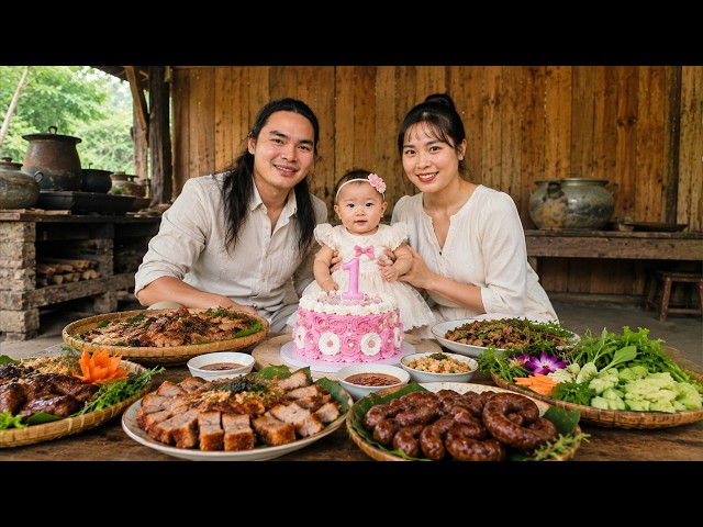 Farm Life: Cooking A Giant Birthday Table For My Daughter | SURVIVAL ALONE