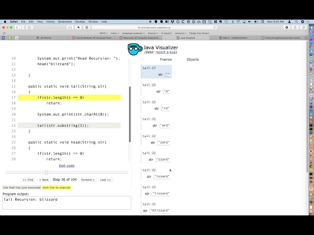 APCSA OOD 08.02 Head and Tail Recursion