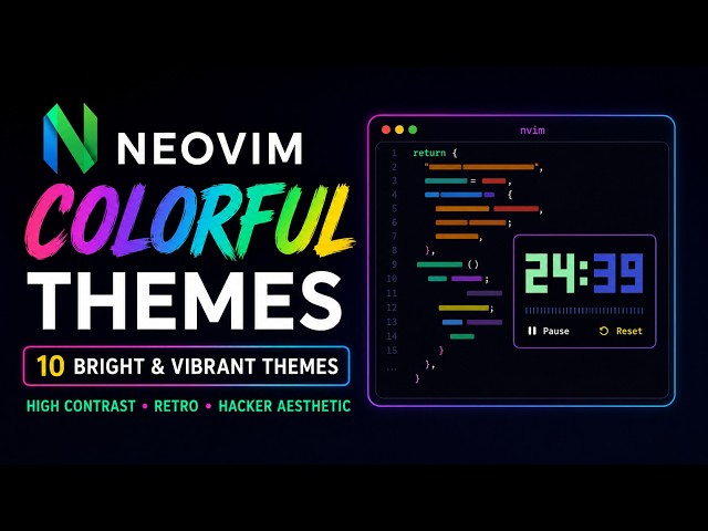 10 Vibrant and colorful Neovim themes for coding demonstrations