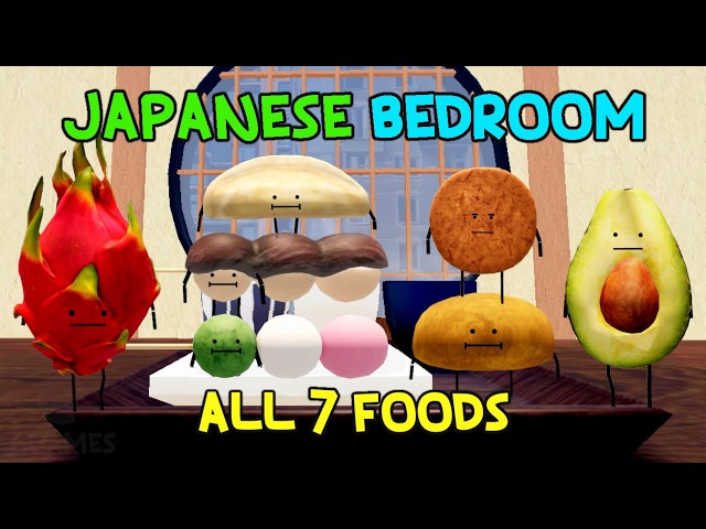 How to get ALL 7 FOODS in Japanese Bedroom - Secret Staycation [Roblox]