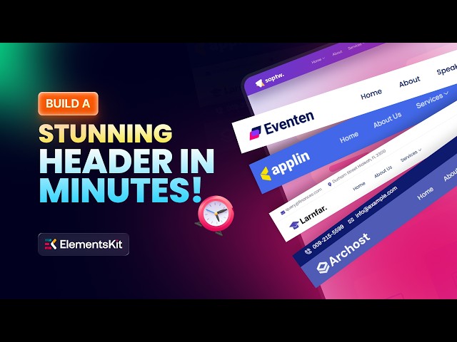 Create a Stunning Website Header with Elementor & ElementsKit