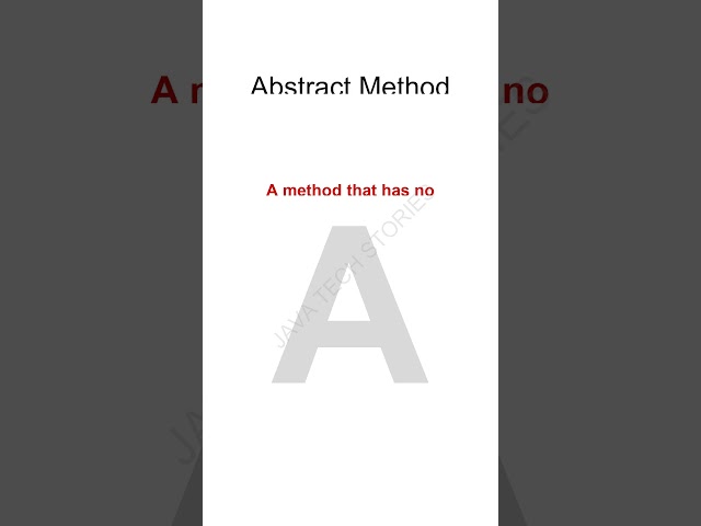 Abstract Method
