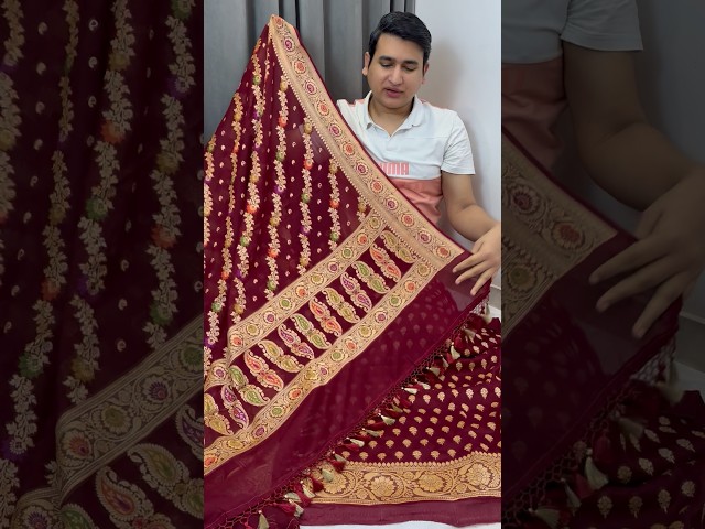 Beautiful pure crape banarsi suit sets with meenakari dupatta | order no- 8168586033