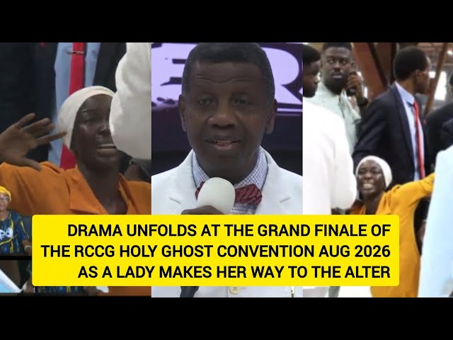 😱Drama unfolds at the Rccg Holy Ghost Convention finale as lady interrupts Pst Adeboye on the alter 