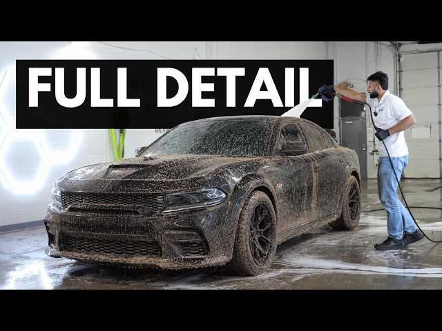 Super Dirty Charger Scat pack Wide body complete detailing ASMR video.