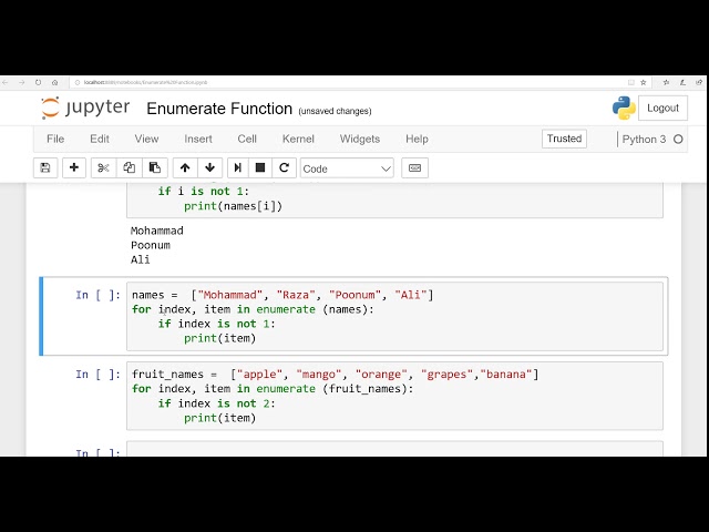 Fundamentals of Python:Lesson 19: Enumerate  Function:English