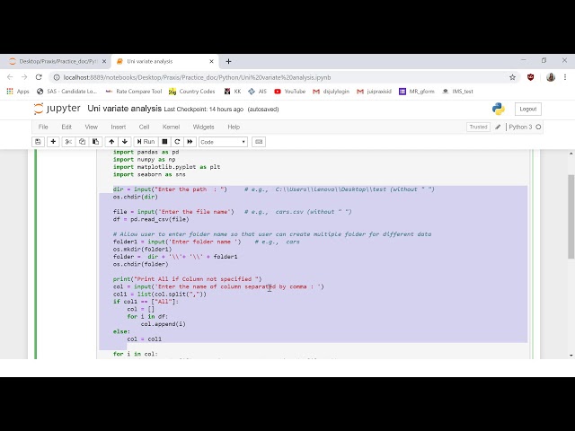 Exploratory data analysis (EDA) using python (jupyter) - univariate analysis