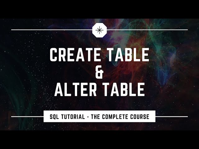 CREATE TABLE and ALTER TABLE in SQL || Creating and modifying tables in SQL