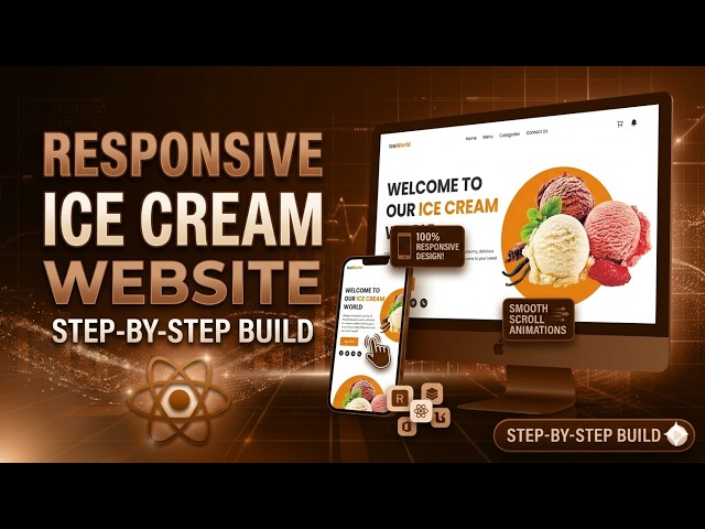 React JS Ice Cream Website 🍨 | Modern Responsive UI Design | Free Source Code Download