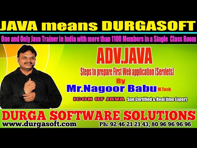 Advance Java Training | Steps to prepare First Webapplication by NagoorBabu