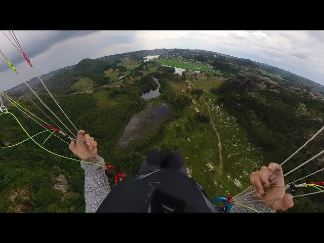Leap of faith on difficult cliff