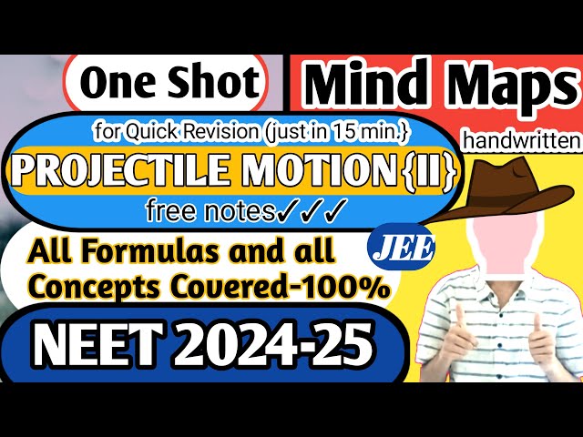 PROJECTILE MOTION Mind Map One Shot | Kinematics-2 Mind Map | NEET Physics | NEET 2025-26 | Edleknow