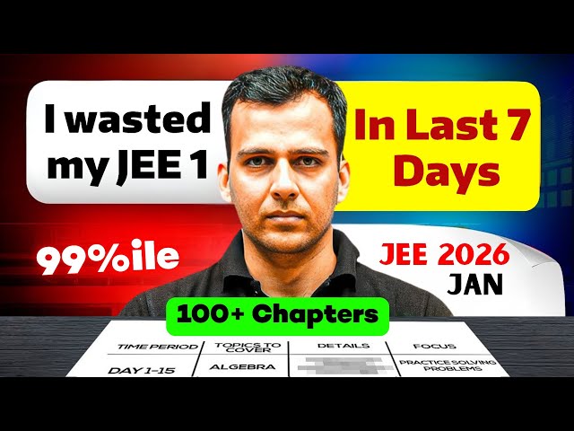 99%ile Jan Attempt ⁉️ 7 Days Realistic Plan JEE 2026 ⚠️ This wasted my JEE 1 in 7 Days #jee2026 