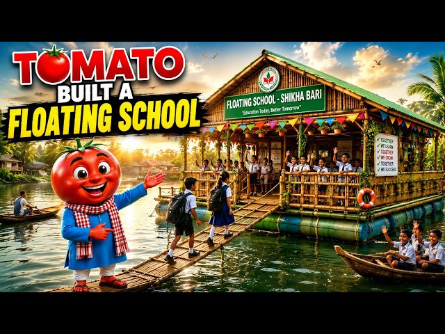 Tomato built a floating school!!  AI Story video 