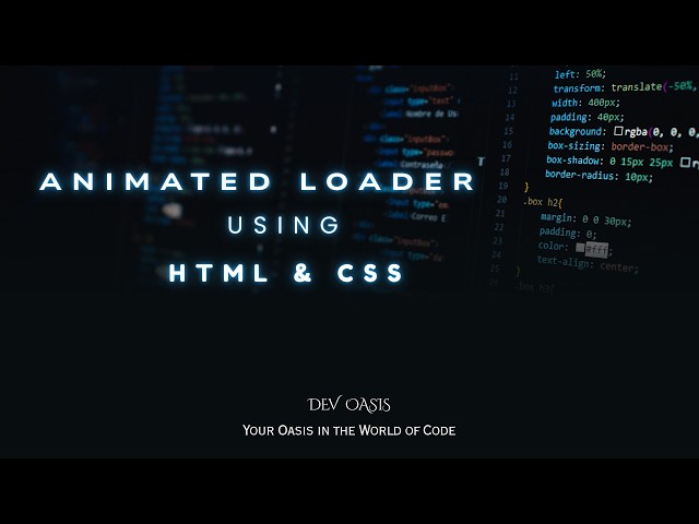 Animated CSS Loader with HTML & CSS | Modern UI Component #1
