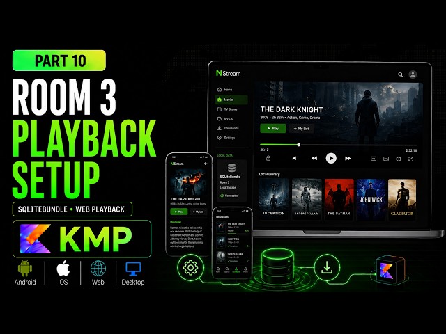 P10 : NETFLIX Clone - Room 3 and Playback setup layer #kotlin  #Ktor #kmp