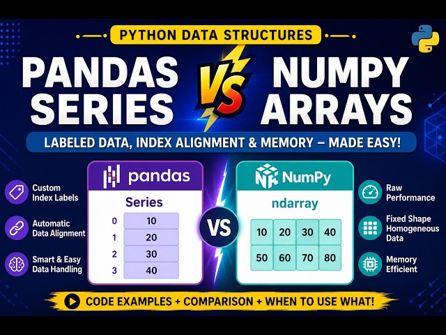 Pandas Series vs NumPy Arrays #pandas #python #dataframe #informaticspractices #learnpython
