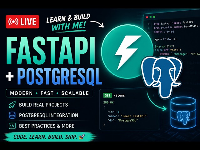 🚀 LIVE: Learning FastAPI + PostgreSQL While Building a Social Media Web App | Learn in public