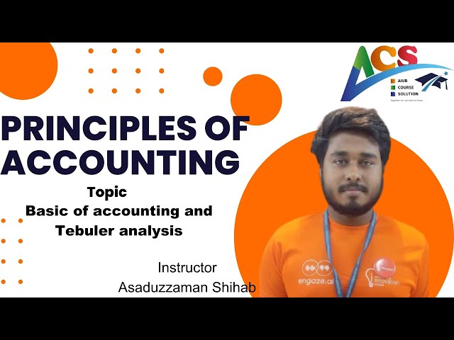 Principles Of Accounting I Basic of Accounting & Tebuler Analysis I Asaduzzaman Shihab I ACS I AIUBI