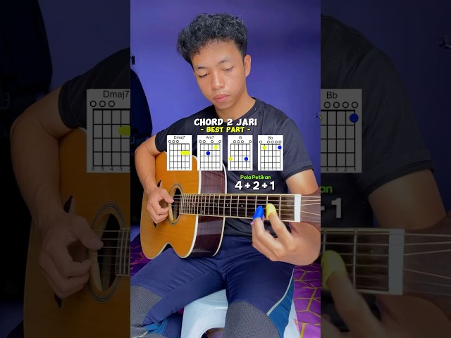 Tutorial Best part cuma pake 2 jari #guitartutorial #guitarchords #chords #easytutorial