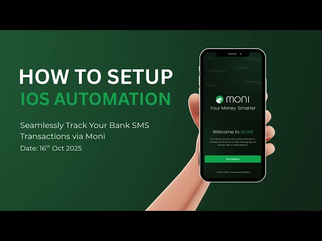 How to connect iOS Automation for Bank SMS Tracking | Moni App Tutorial