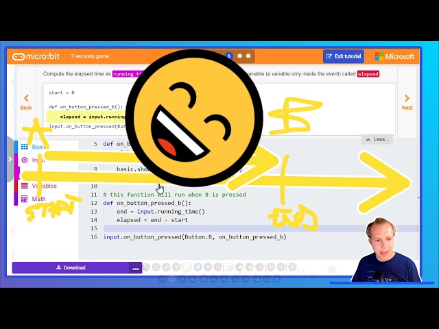 MakeCode Python for micro:bit - 7 seconds
