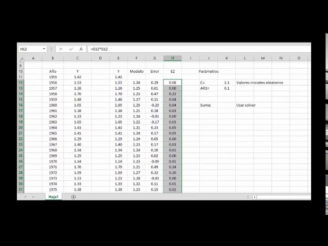 Pronóstico Modelo Autorregresivo AR 1 Microsoft Excel (Excel - Fácil)