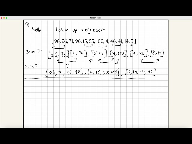 How Merge Sort Works (bottom-up Merge Sort)