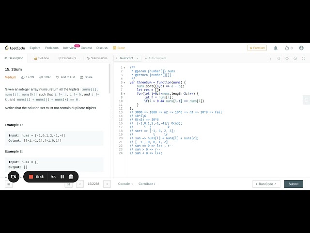 3Sum   LeetCode  15 | Javascript